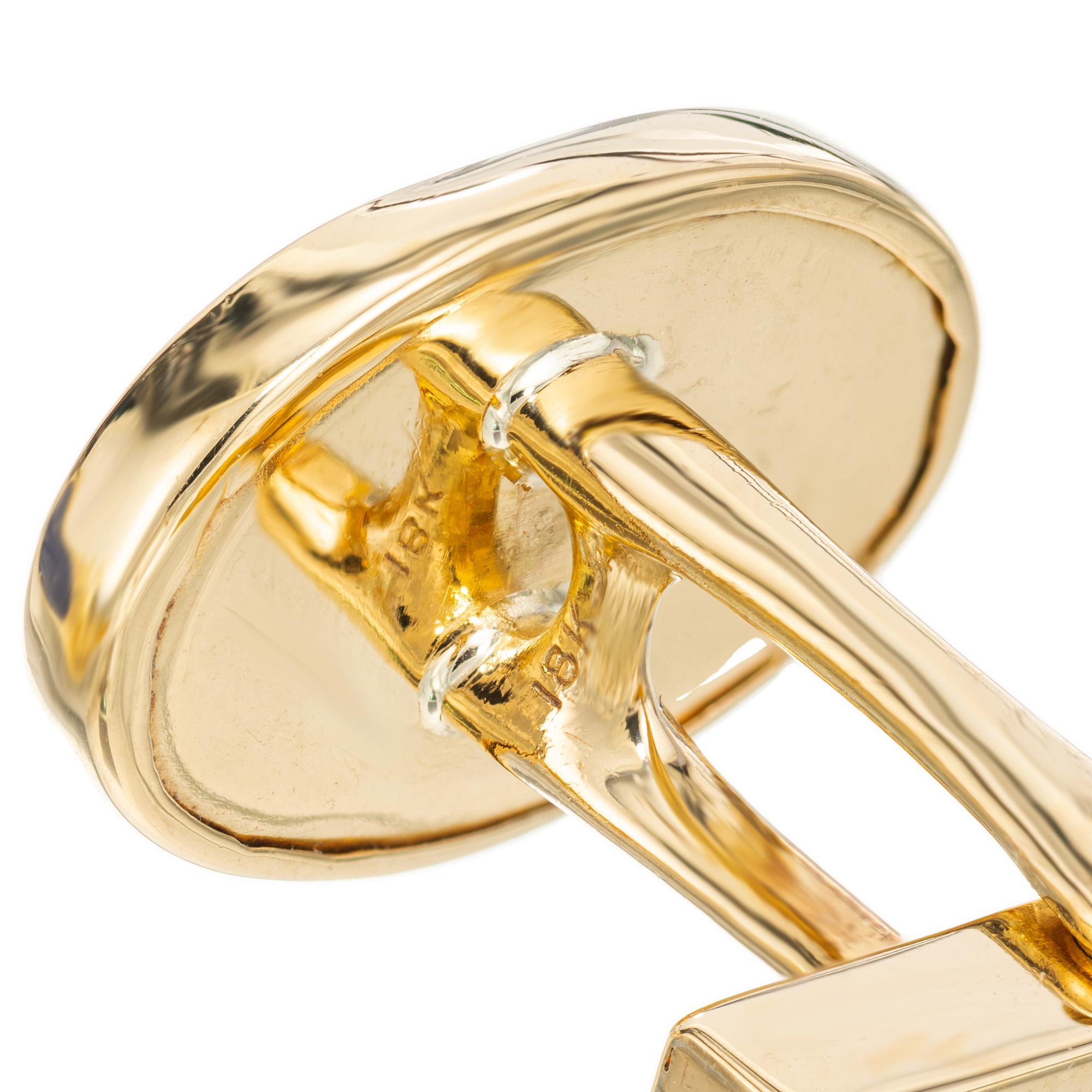 Tiffany & Co. Boutons de manchette en or jaune et lapis-lazuli en vente 2