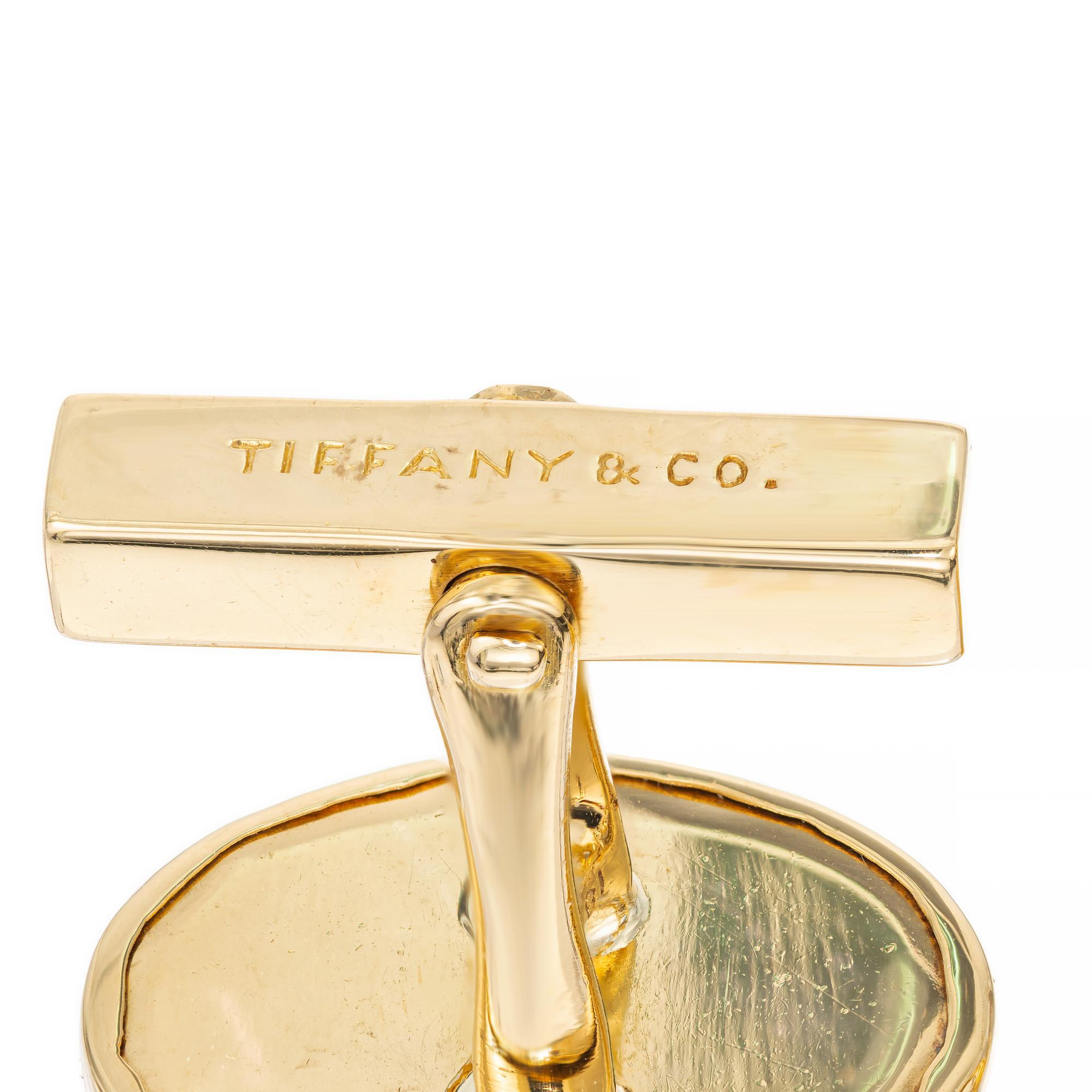 Tiffany & Co. Lapis Lazulli Manschettenknöpfe aus Gelbgold im Angebot 3