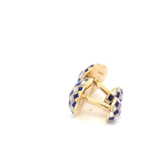 Tiffany & Co. Manschettenknöpfe aus Perlmutt 18k Gelbgold mit Lapislazuli