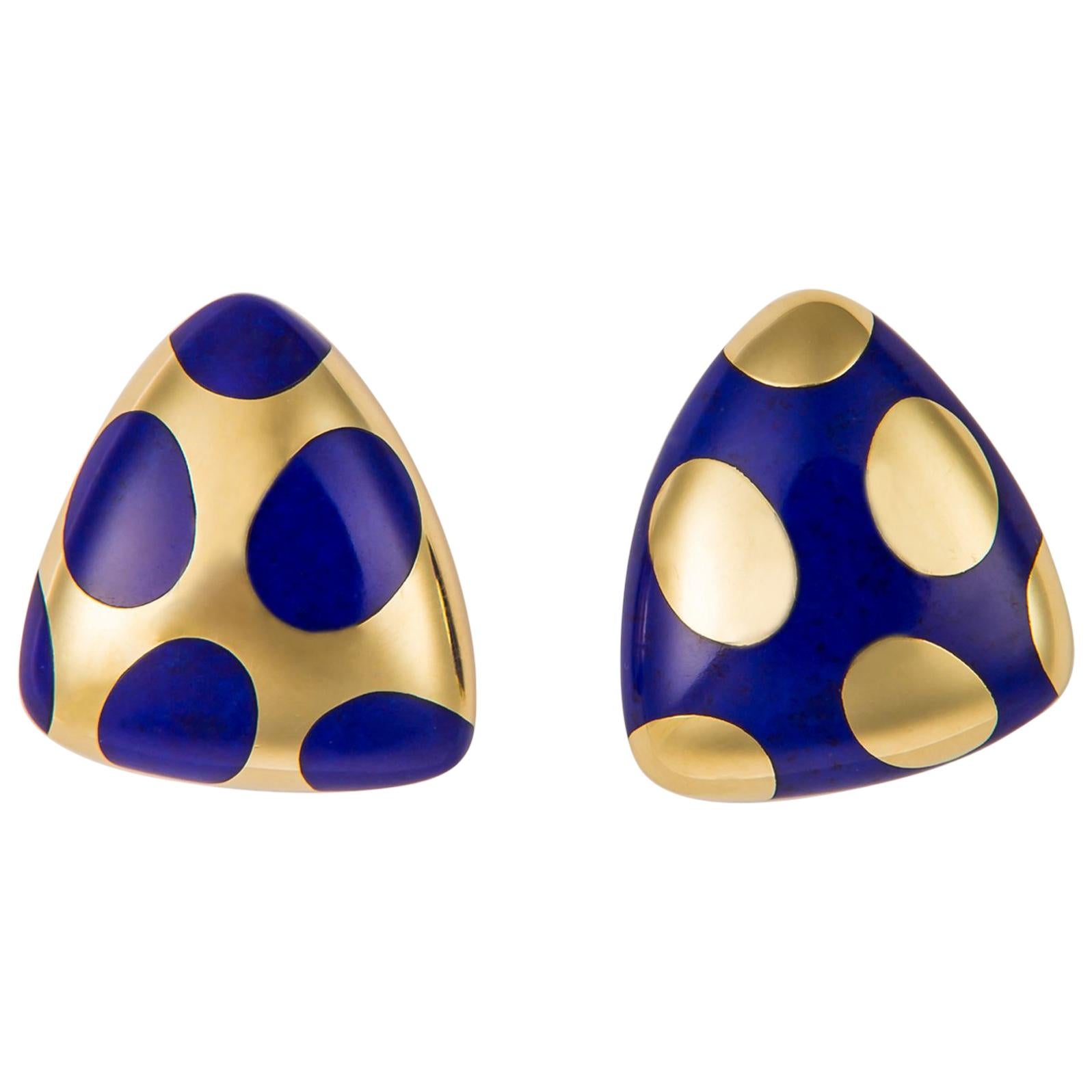 Tiffany & Co. Lapis Polka Dot Earrings