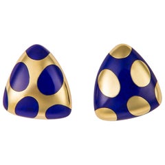 Tiffany & Co. Lapis Polka Dot Earrings