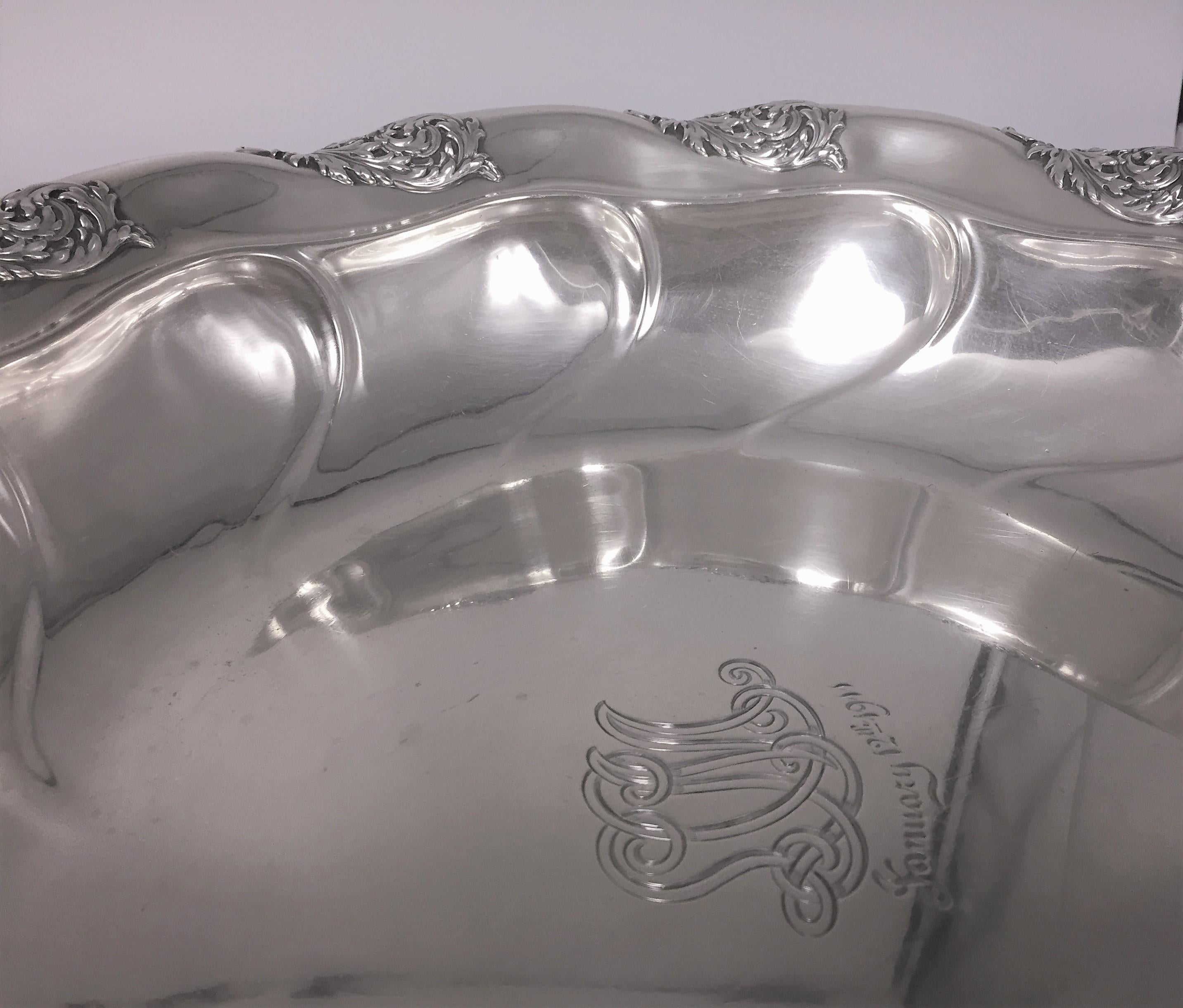 American Tiffany & Co. Large 1895 Sterling Silver Centerpiece Bowl