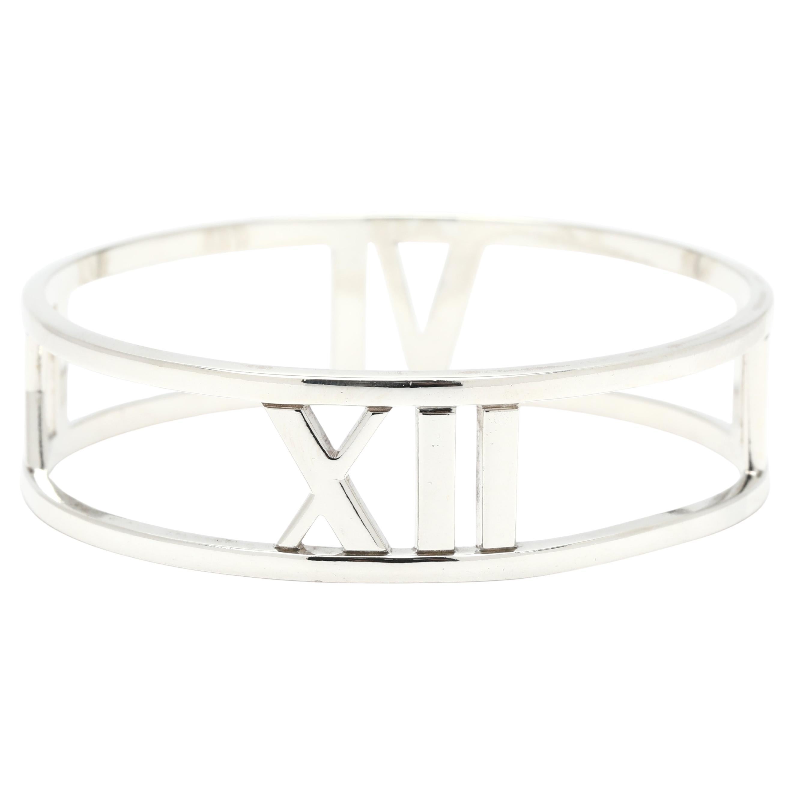 Tiffany & Co Large Bangle Bracelet, Sterling Silver, Length 7.25 In For Sale