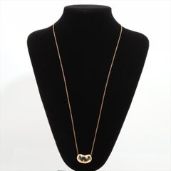 Tiffany & Co. Large Bean Pendant Necklace. 750 Yellow Gold Tiffany Long Chain.