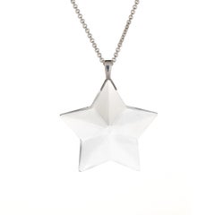 Tiffany & Co. Large Crystal Star Necklace Sterling Silver Estate Chain