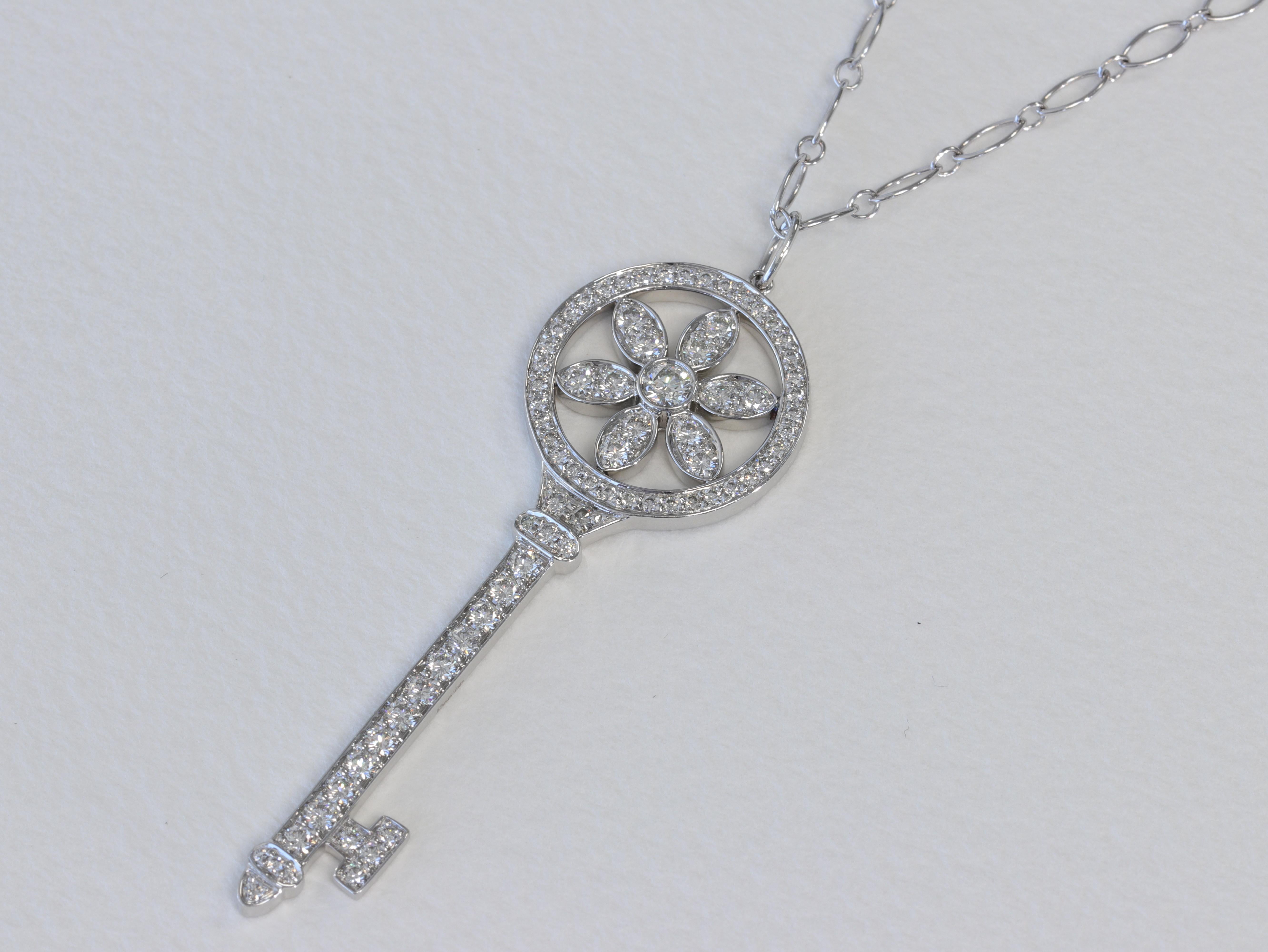 tiffany daisy key pendant silver