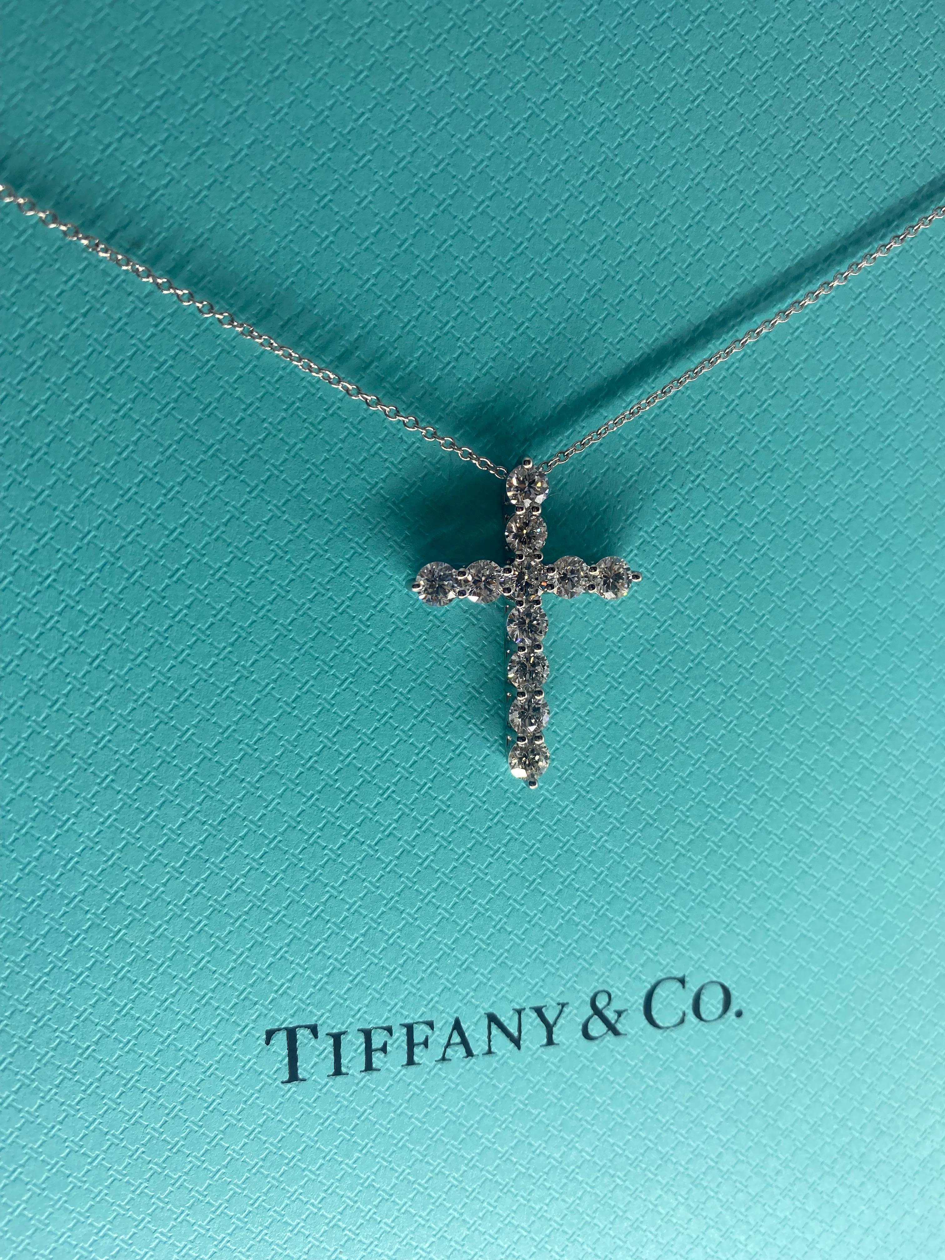 Tiffany Co Large Diamond Cross , platinum , 1.71 ctw diamonds 4