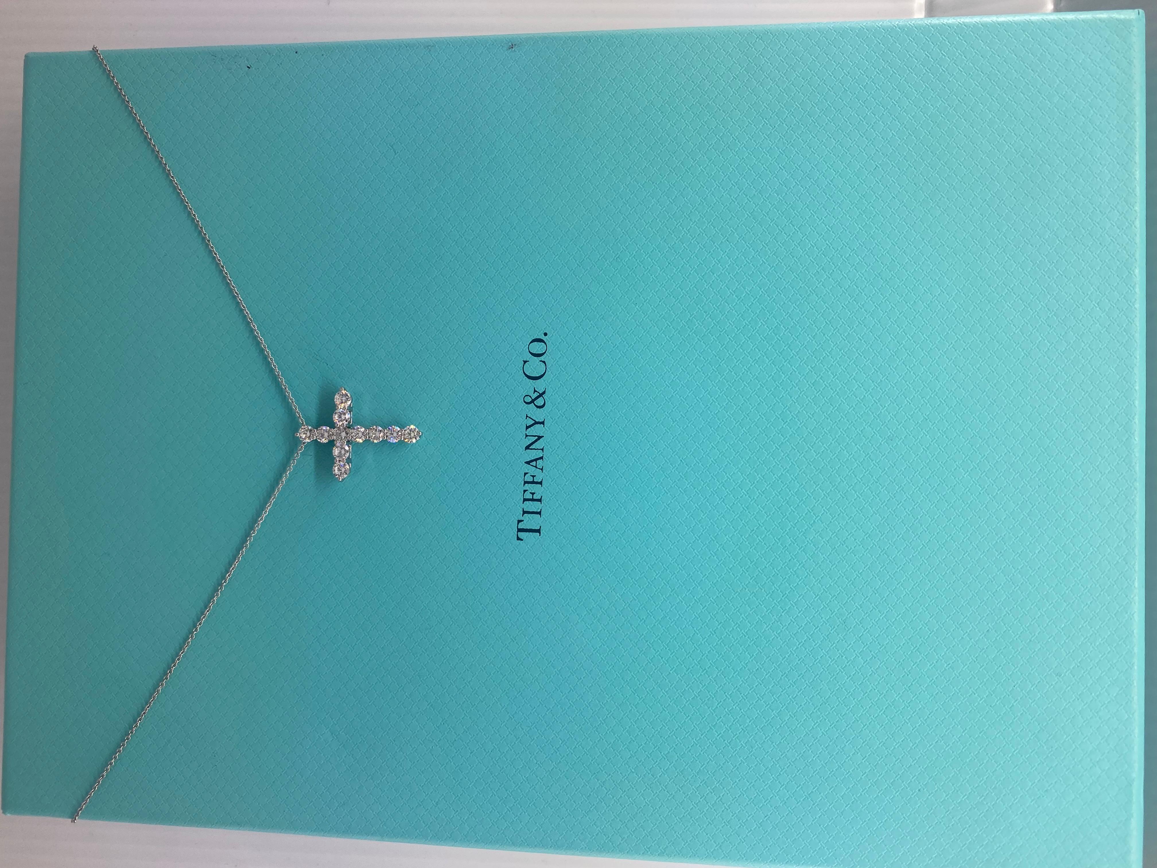 Tiffany Co Large Diamond Cross , platinum , 1.71 ctw diamonds 5