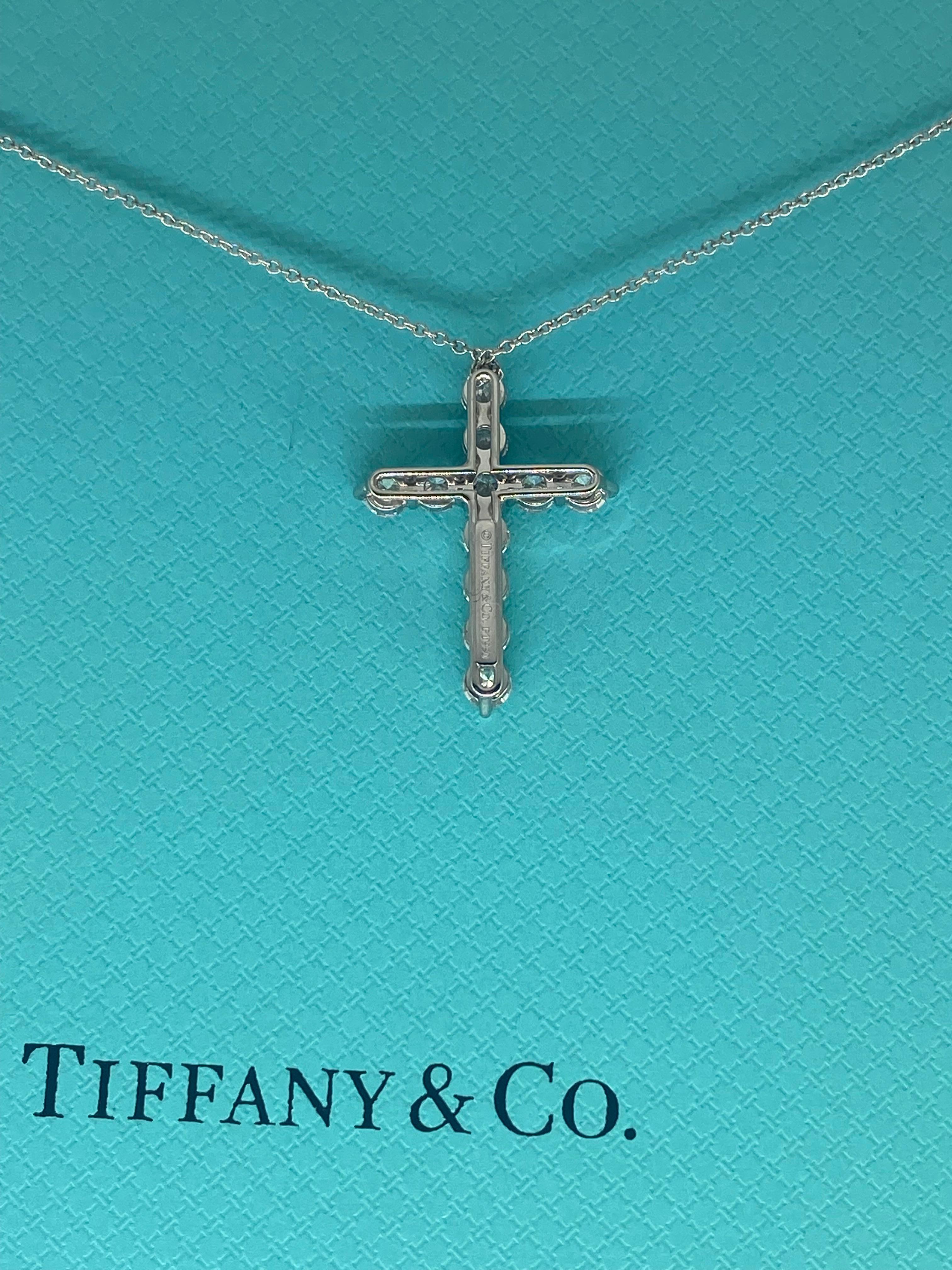 Tiffany Co Large Diamond Cross , platinum , 1.71 ctw diamonds 6
