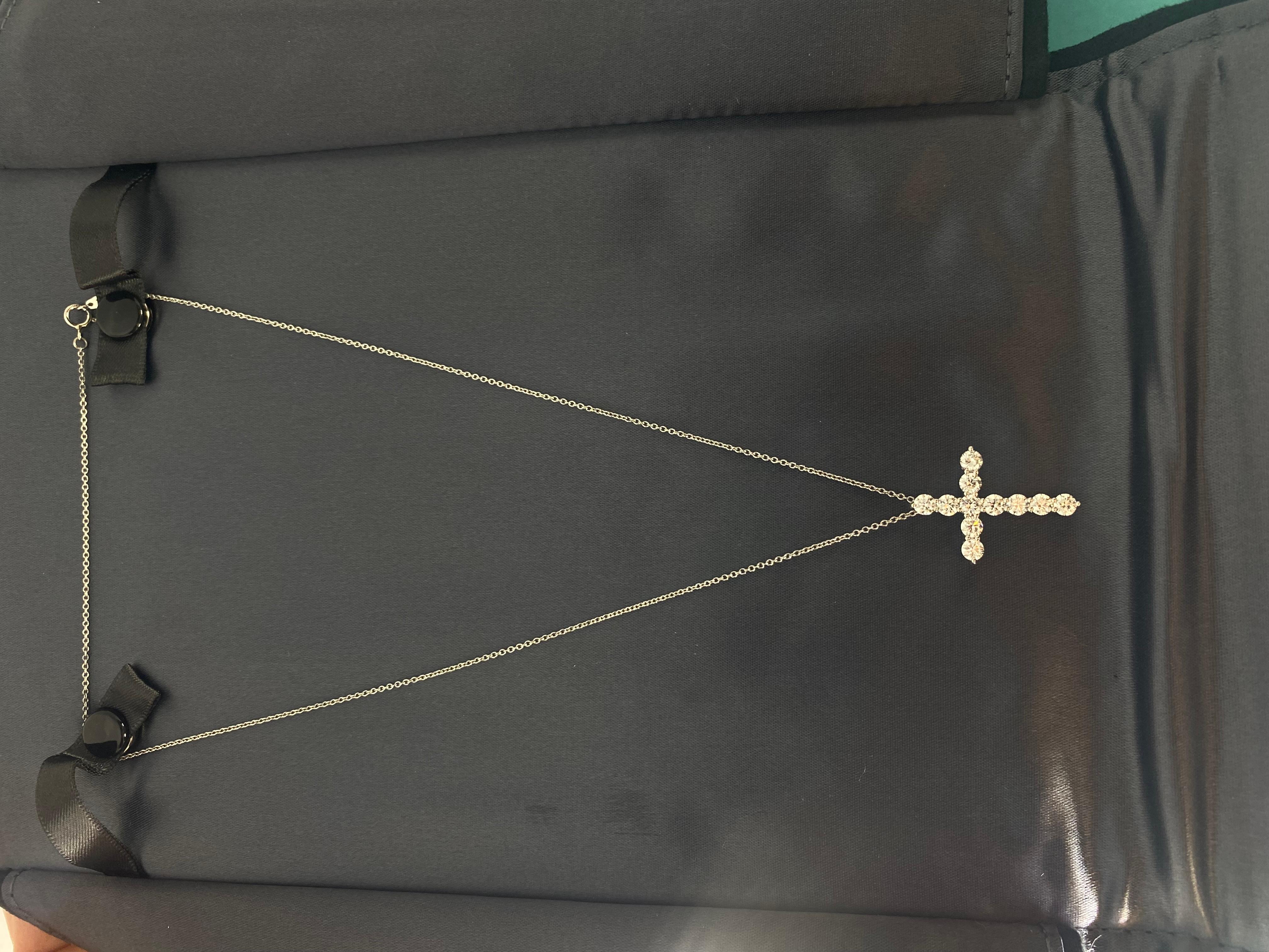 Tiffany Co Large Diamond Cross , platinum , 1.71 ctw diamonds 8