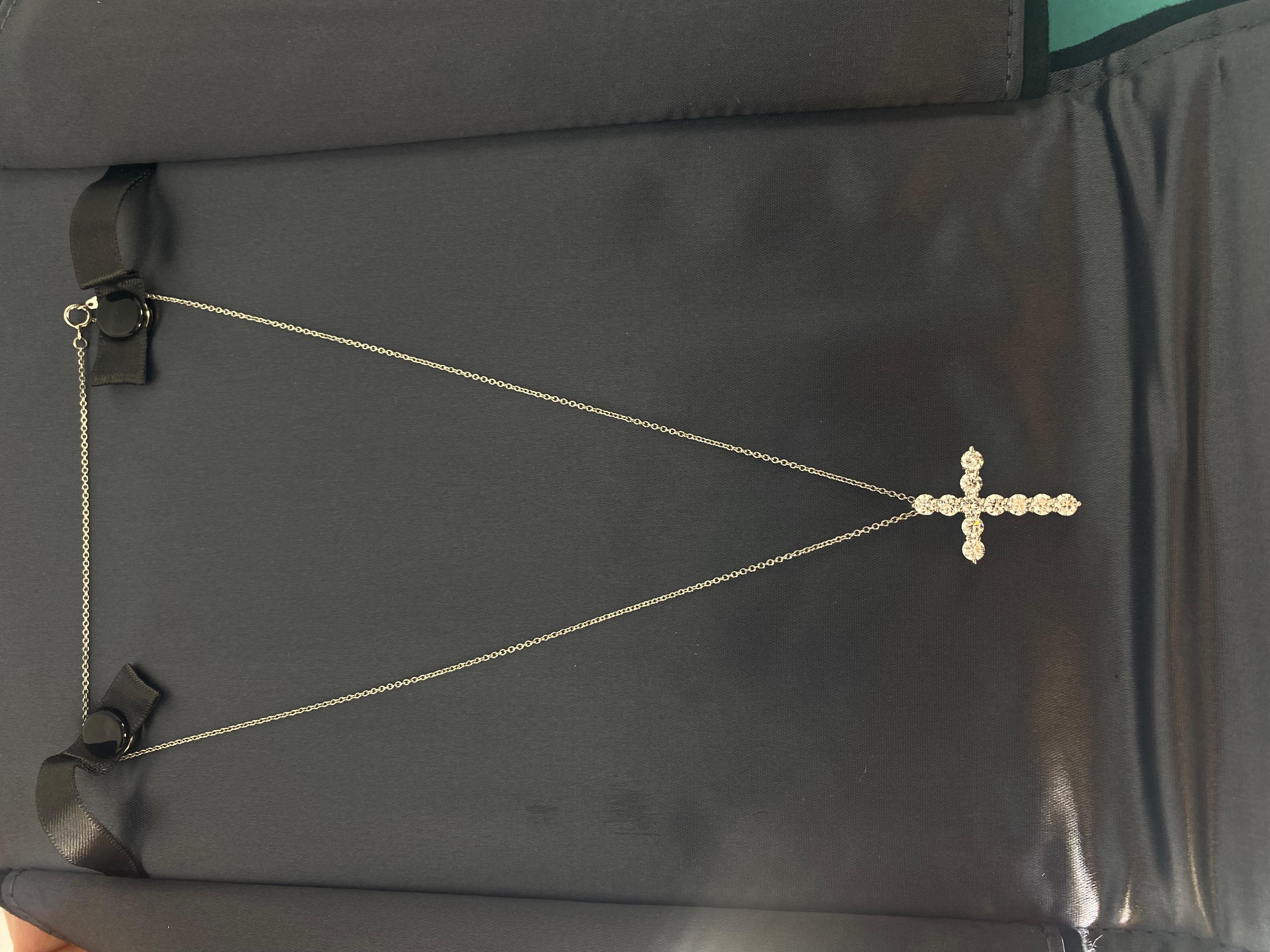 Tiffany Co Large Diamond Cross , platinum , 1.71 ctw diamonds  8