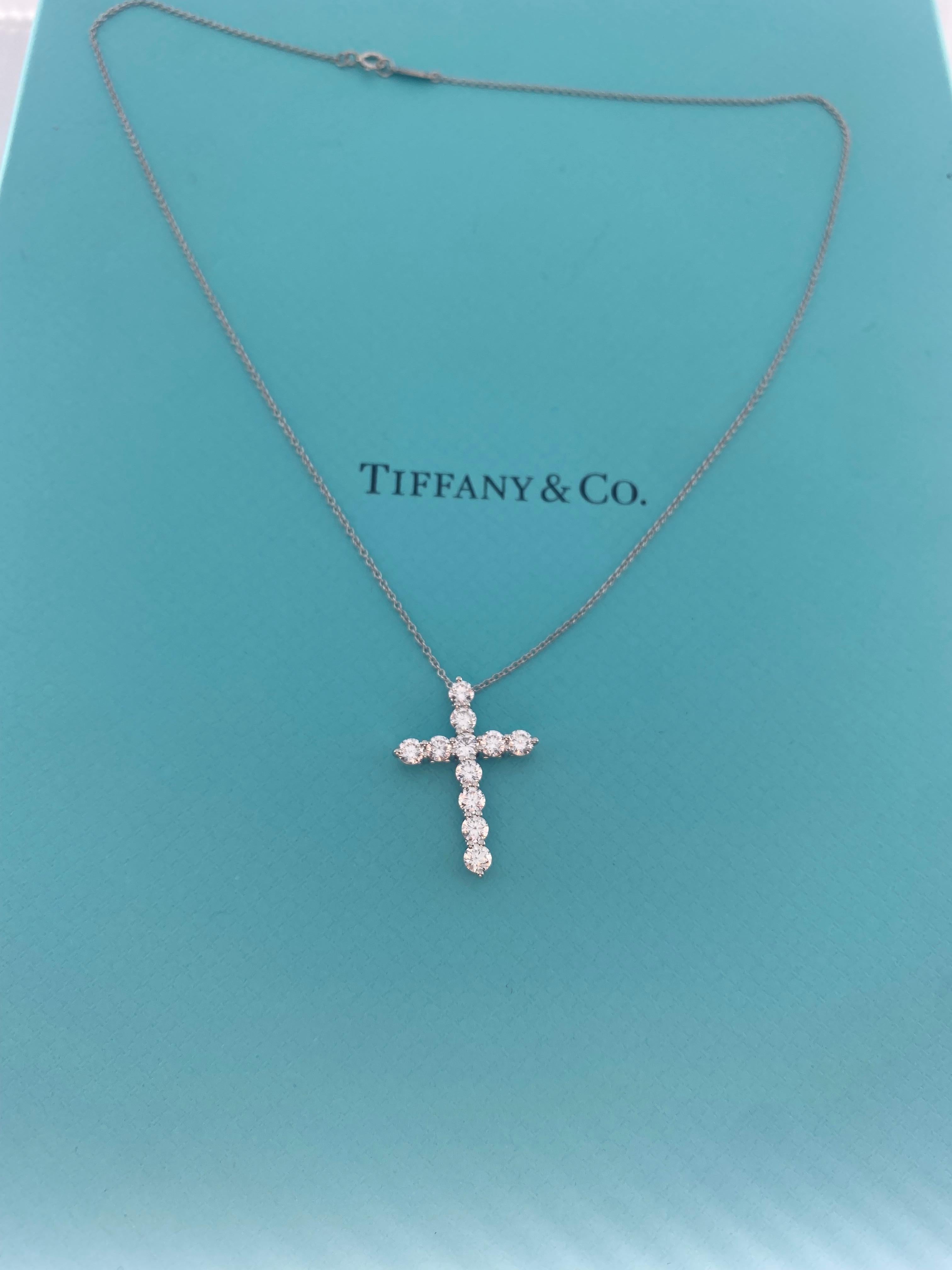 Tiffany Co Large Diamond Cross , platinum , 1.71 ctw diamonds 1