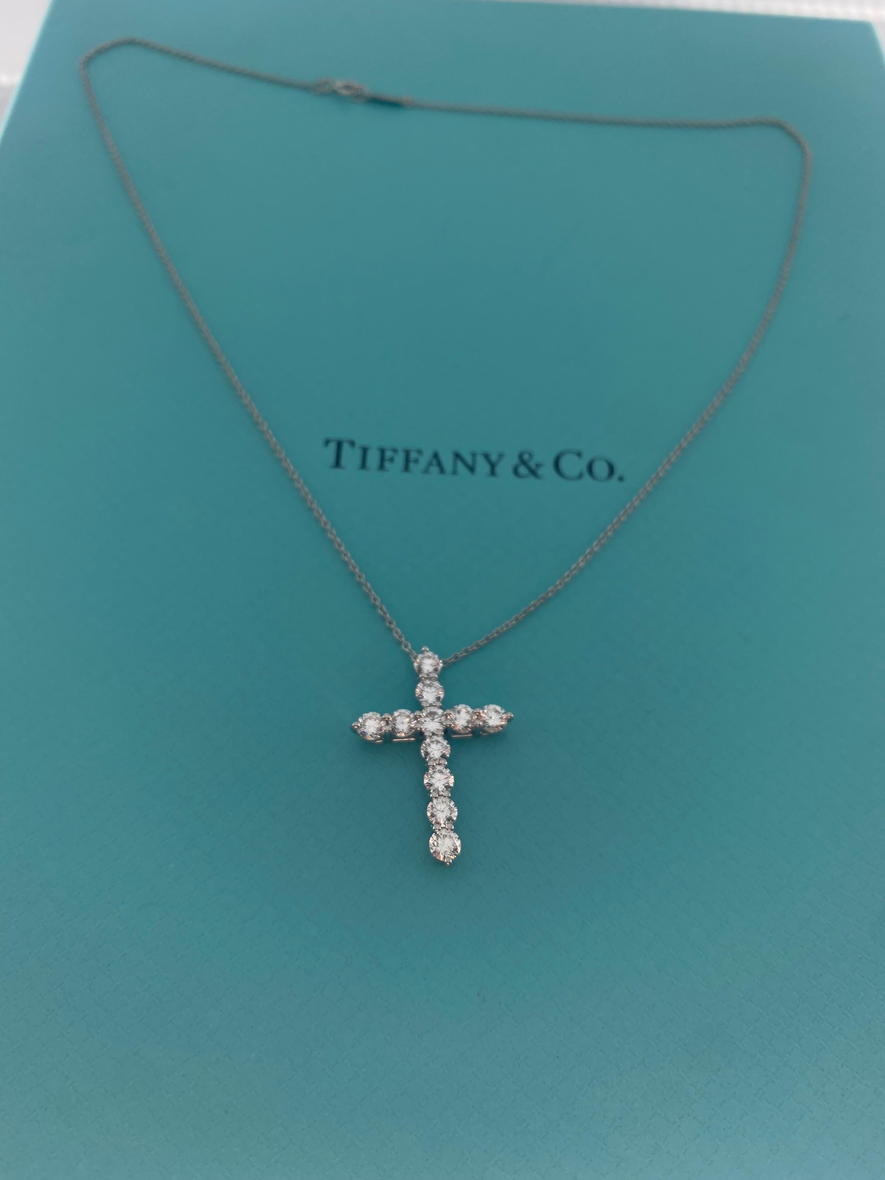 Tiffany Co Large Diamond Cross , platinum , 1.71 ctw diamonds 2