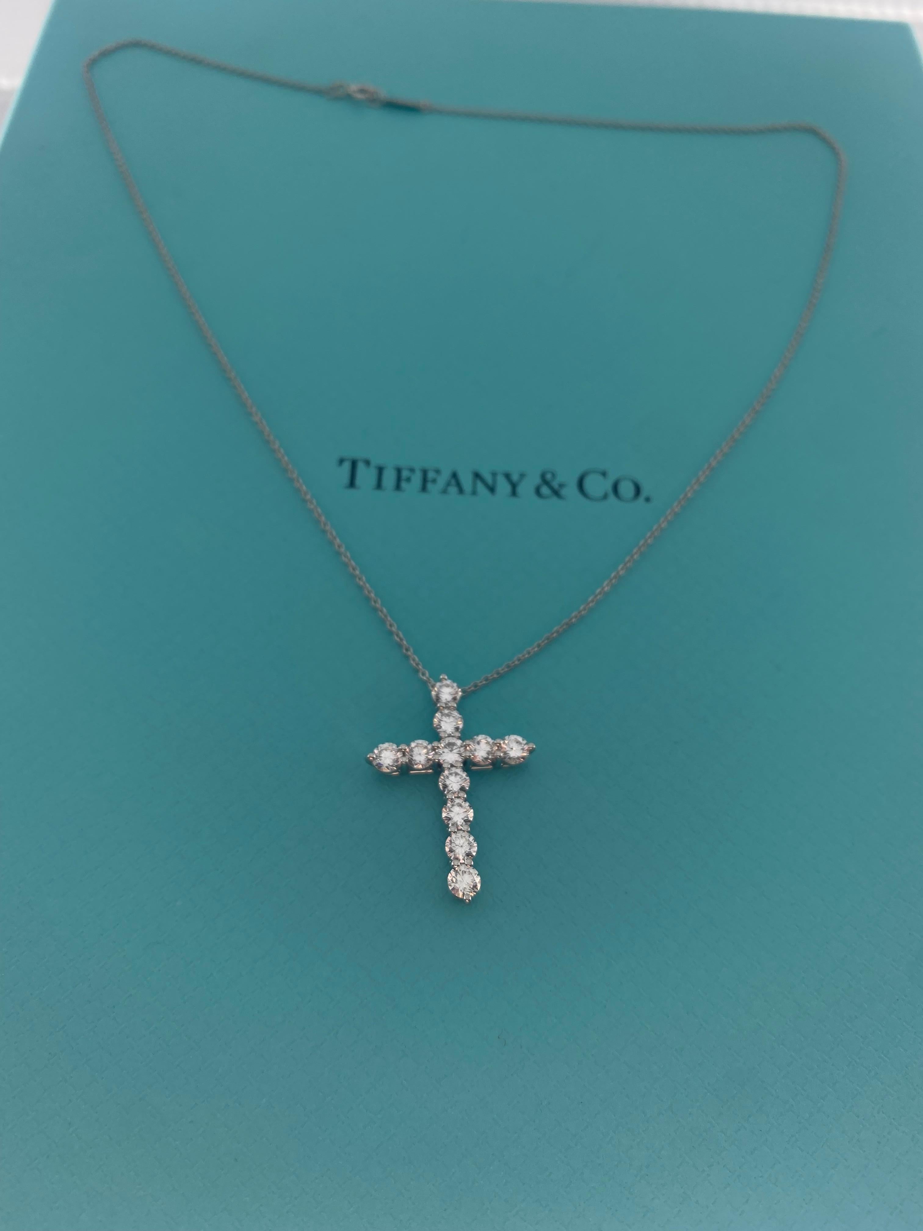 Tiffany Co Large Diamond Cross , platinum , 1.71 ctw diamonds  2