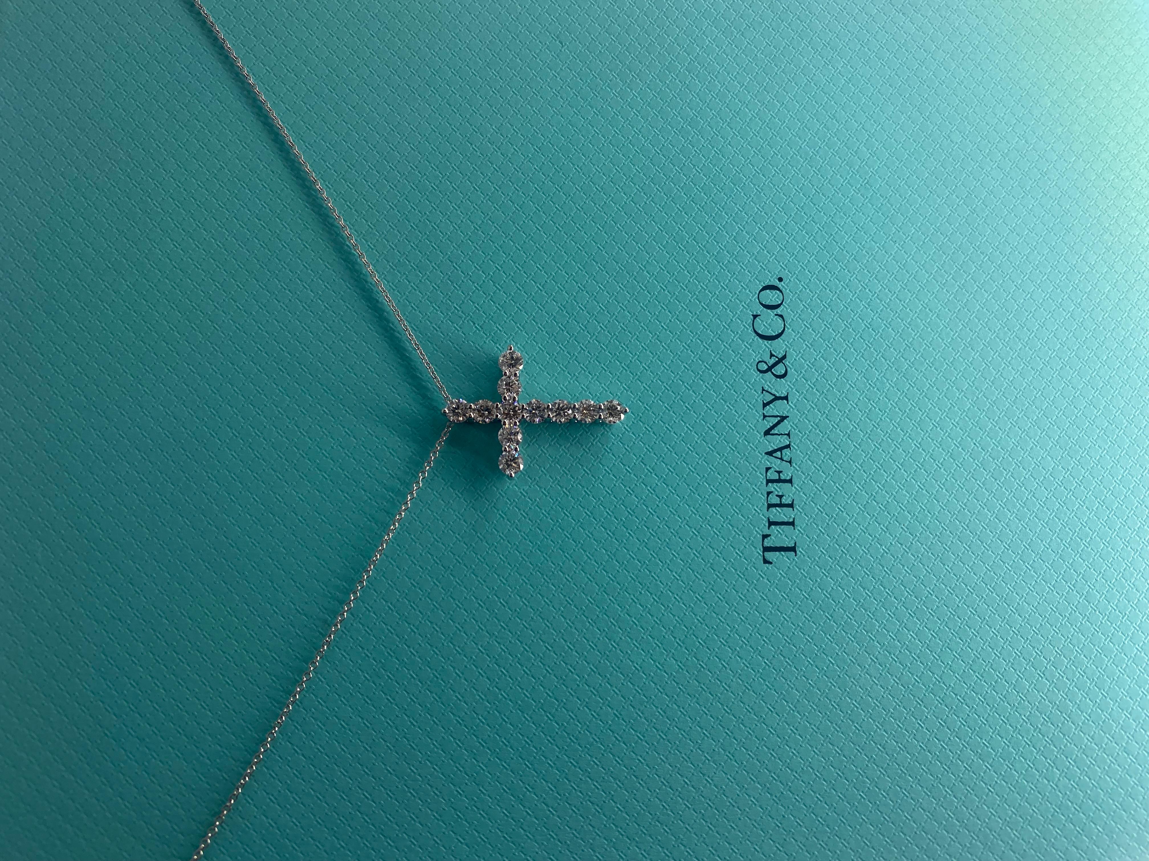 Tiffany Co Large Diamond Cross , platinum , 1.71 ctw diamonds 3