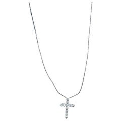 Tiffany Co Large Diamond Cross , platinum , 1.71 ctw diamonds