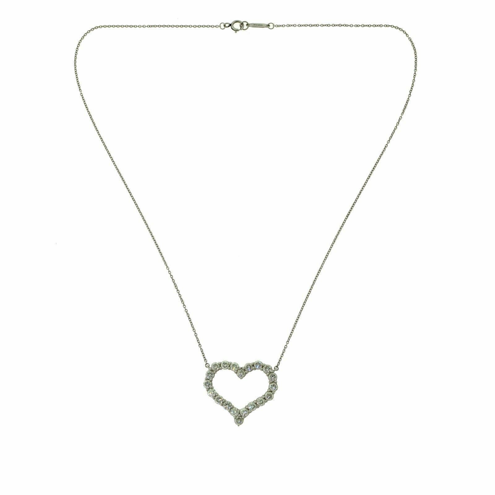 tiffany large diamond heart necklace