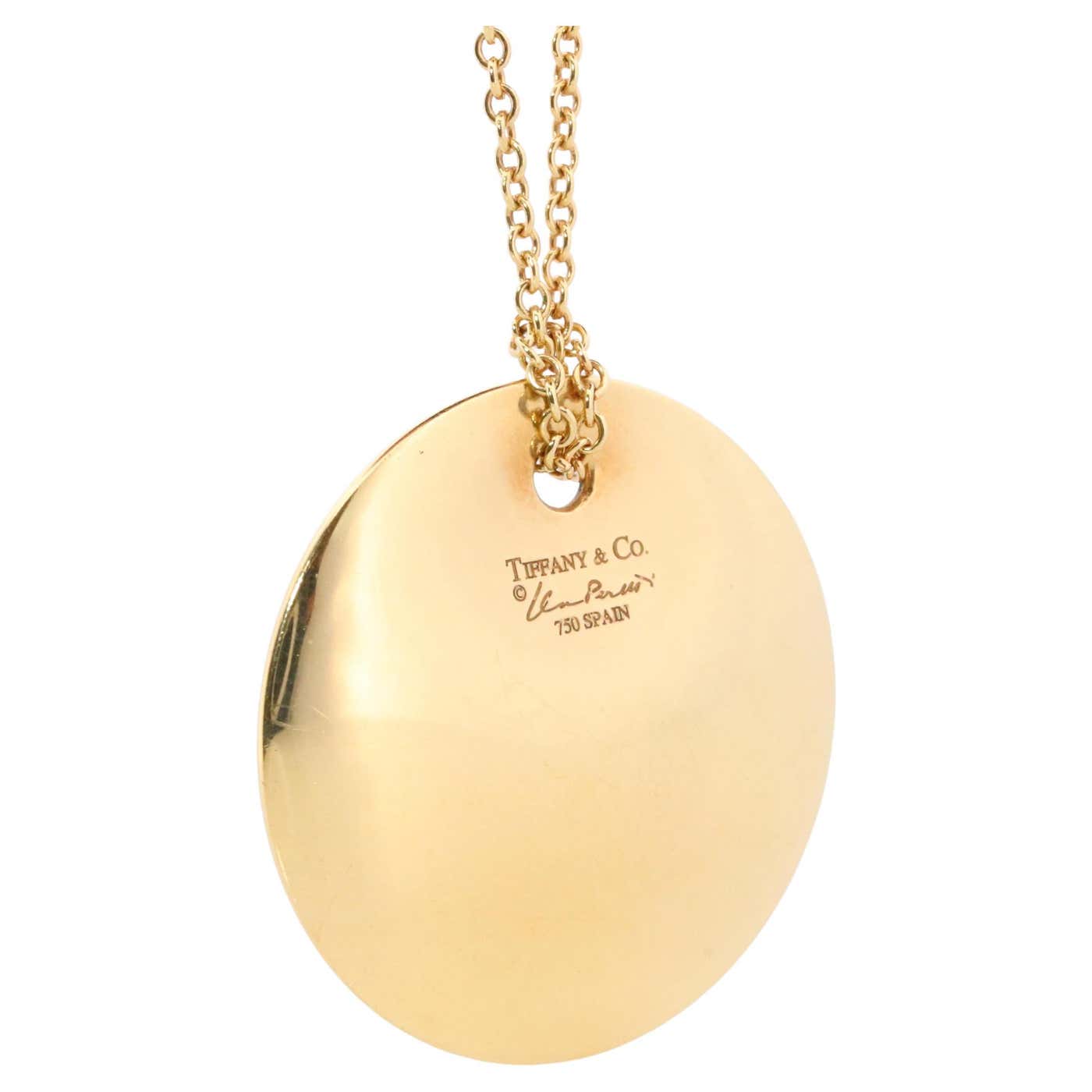 Tiffany and Co. Large Disk Pendant Necklace. 18k Elsa Peretti Tiffany ...