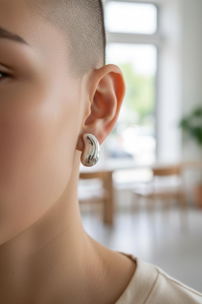 Tiffany & Co. Large Elsa Peretti Sterling Silver Bean Clip-on Earrings #24025 im Angebot 3