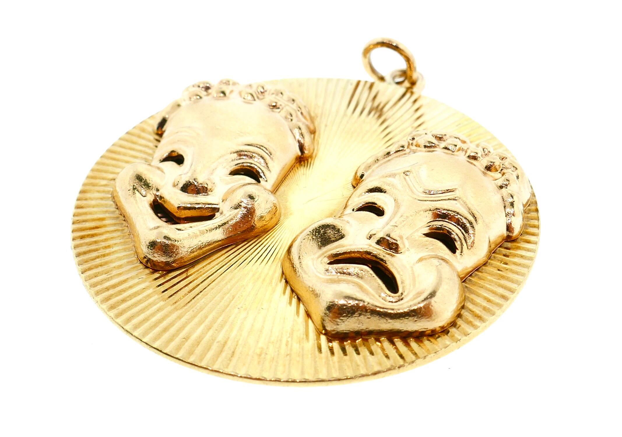 smile now cry later gold pendant