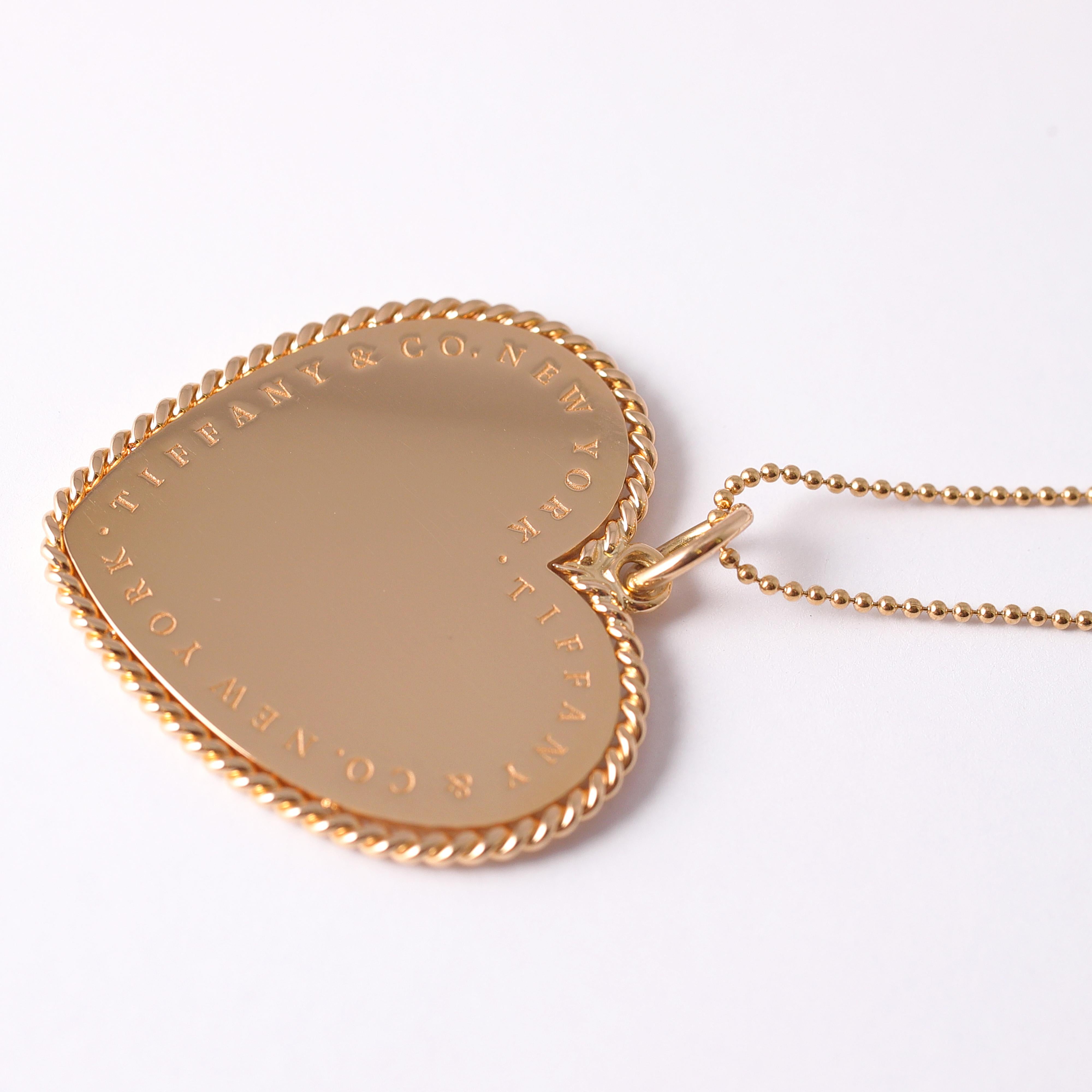 Tiffany & Co. Große Herz-Halskette aus 18 Karat Gold 1