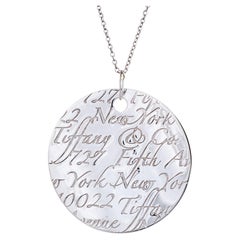 Used Tiffany & Co Large Jumbo Notes Necklace Silver 727 Fifth Ave New York Jewelry