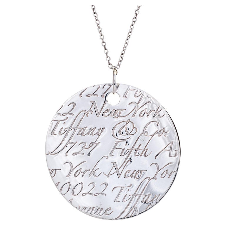 Tiffany and Co Large Jumbo Notes Necklace Silver 727 Fifth Ave New