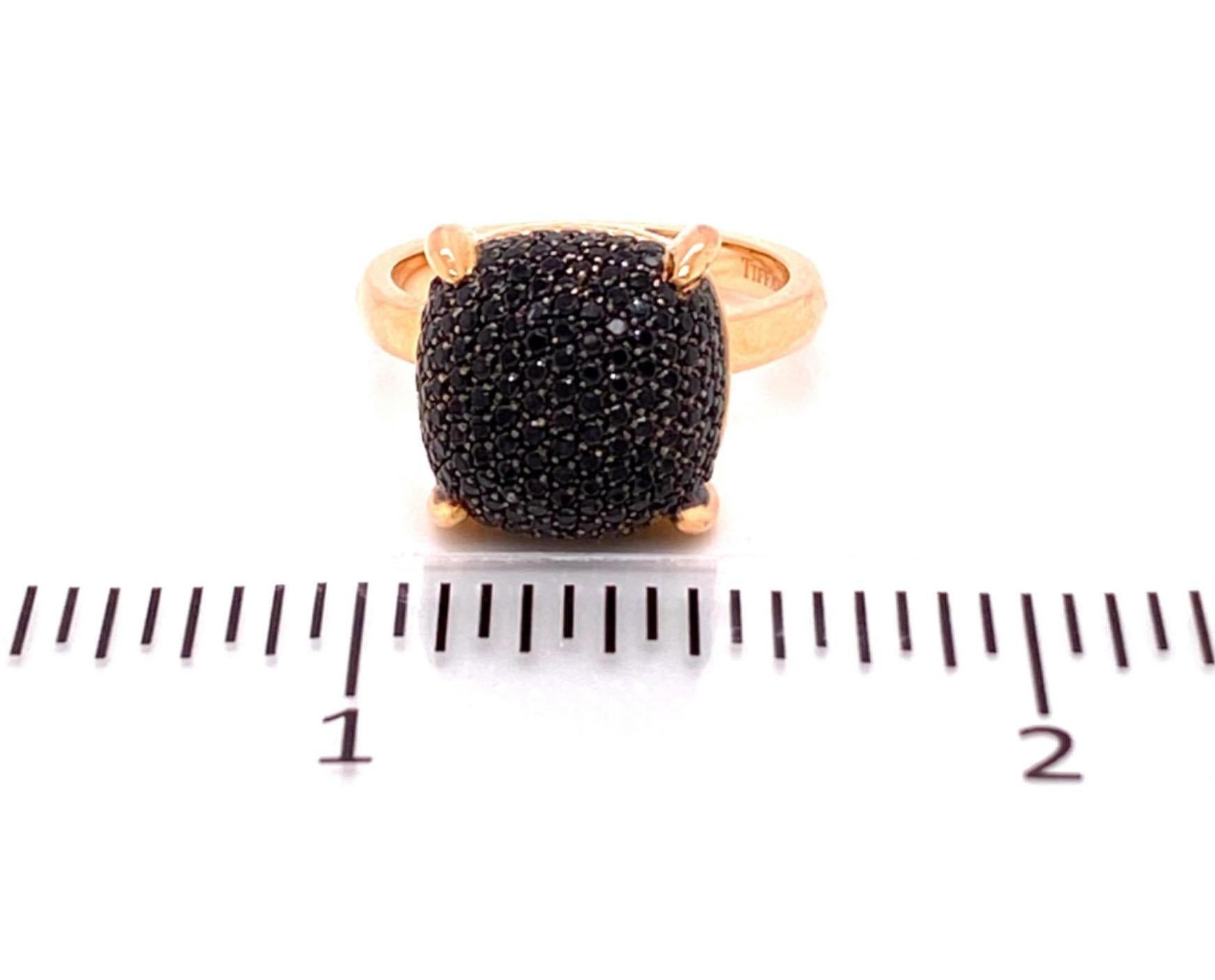 Brilliant Cut Tiffany & Co. Large Paloma Picasso Sugar Stacks Black Spinel 18k Rose Gold Ring