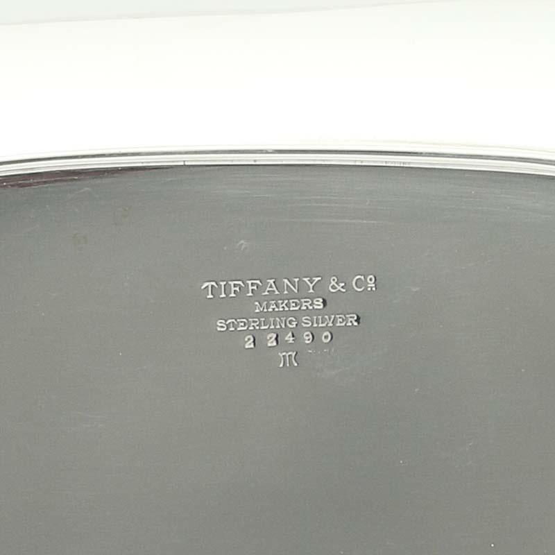 Tiffany & Co Large Serving Bowl Tray 22490 M Sterling Silver Vintage In Excellent Condition In Greensboro, NC
