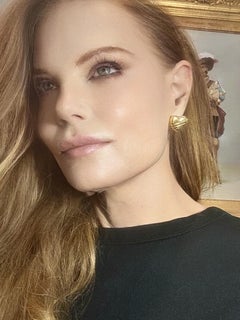 Tiffany & Co.  Large Size 18K Gold Heart & Cupid's Arrow Motif Vintage Earrings