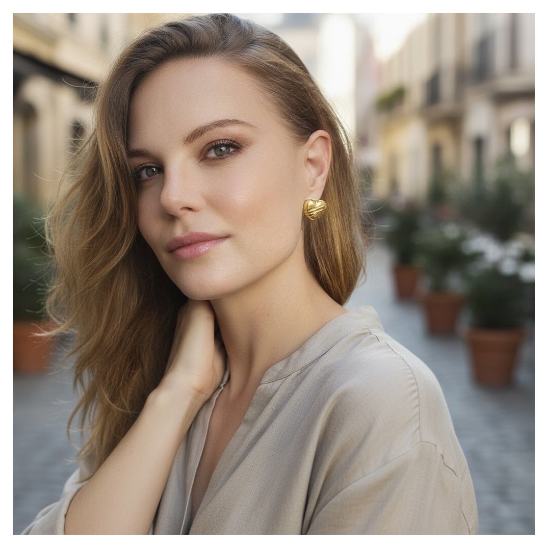 Tiffany
Co. Orecchini d
oro 18 carati di grandi dimensioni con motivo a cuore e freccia di Cupido