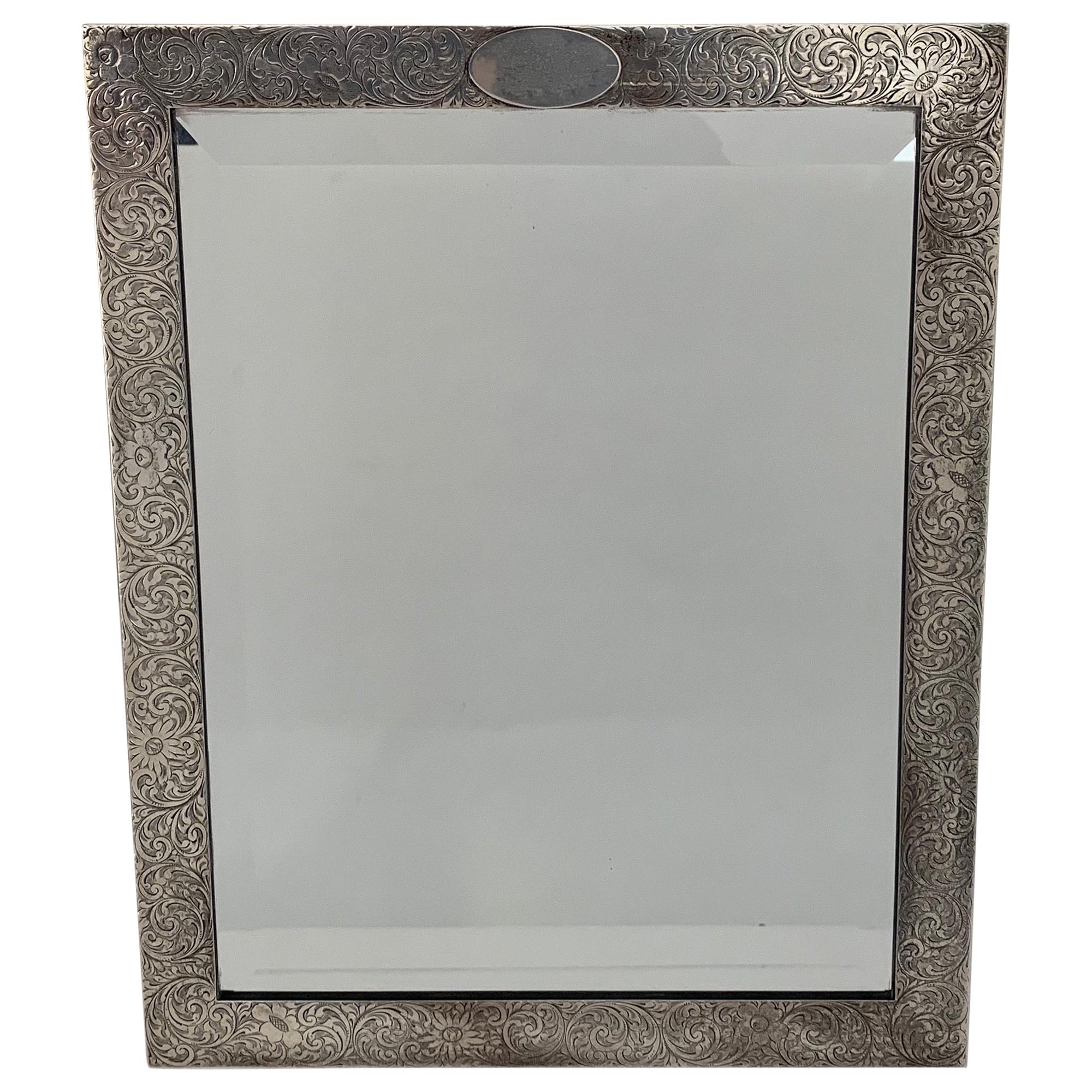 Tiffany and Co. Large Sterling Silver Picture Frame or Vanity Mirror at