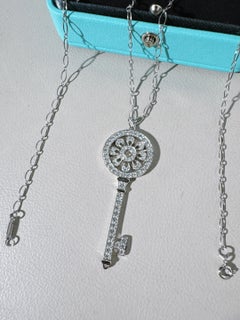 Tiffany & Co. Large Sunflower Full Pave Diamond Necklace in Platinum