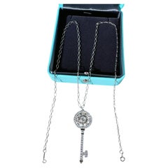 Tiffany & Co. Large Sunflower Full Pave Diamond Necklace in Platinum