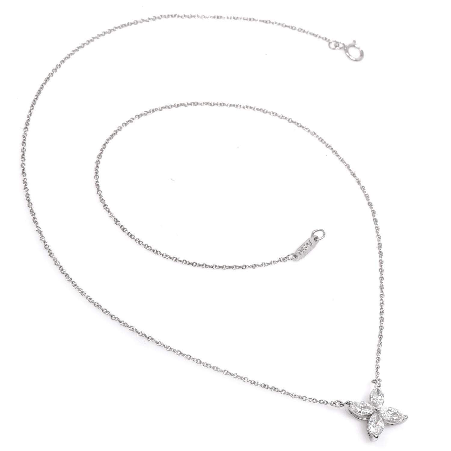 Collar Colgante Tiffany & Co Victoria Grande 0,81 ct Diamante Platino 1