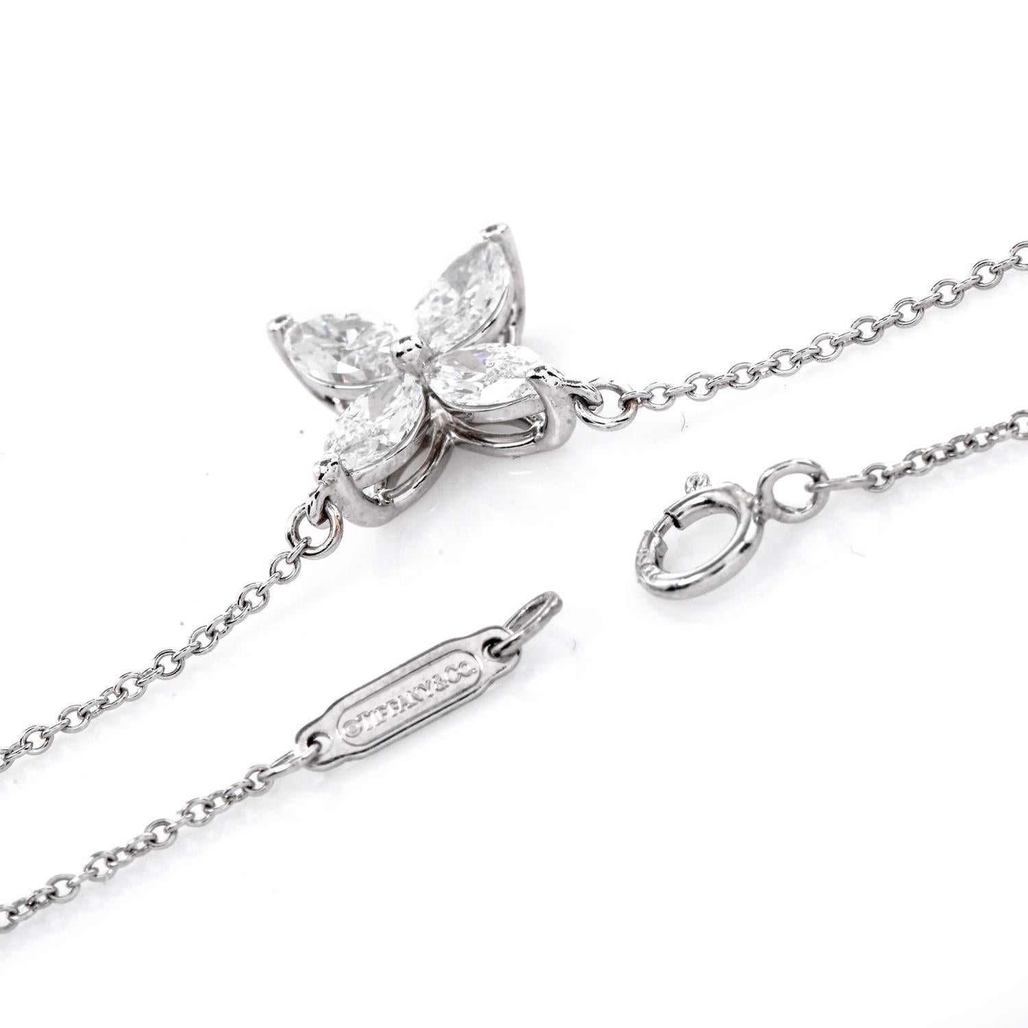 Collar Colgante Tiffany & Co Victoria Grande 0,81 ct Diamante Platino 2