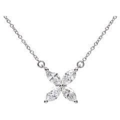 Tiffany & Co Large Victoria 0.81ct Diamond Platinum Pendant Necklace