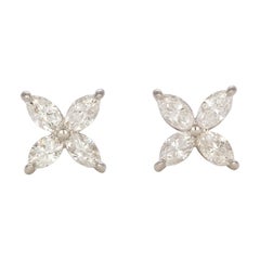 Tiffany & Co. Large Victoria Stud Earrings Platinum & Diamond