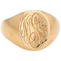 Tiffany & Co. Larter & Sons Signet Ring Vintage 14 Karat Yellow Gold Jewelry