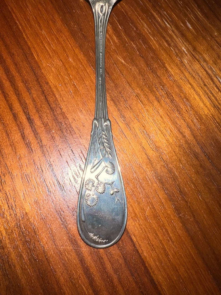 Gold Plate Tiffany & Co Late 19th C. Sterling Silver Goldwash Japanese Audubon Berry Spoon For Sale