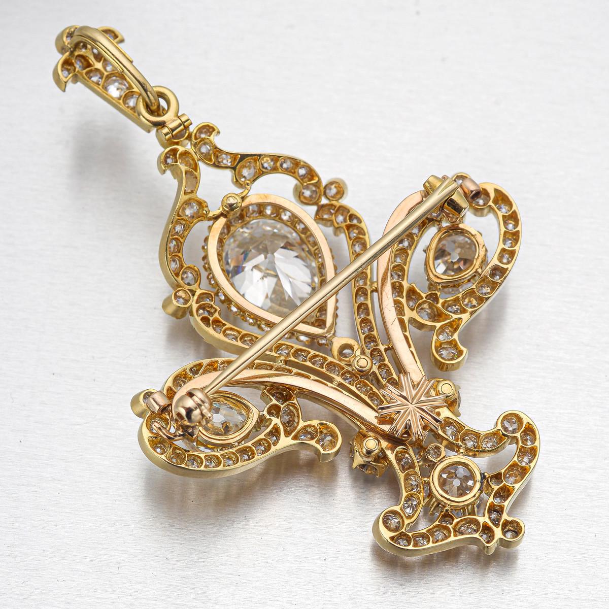Tiffany and Co. Late 19th Century Diamond Fleur de Lis Pendant Brooch ...