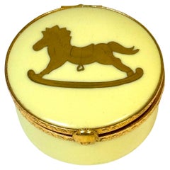 Tiffany & Co. Le Tallec Limoges Rocking Horse Motif Gilt Bronze Hinged Box