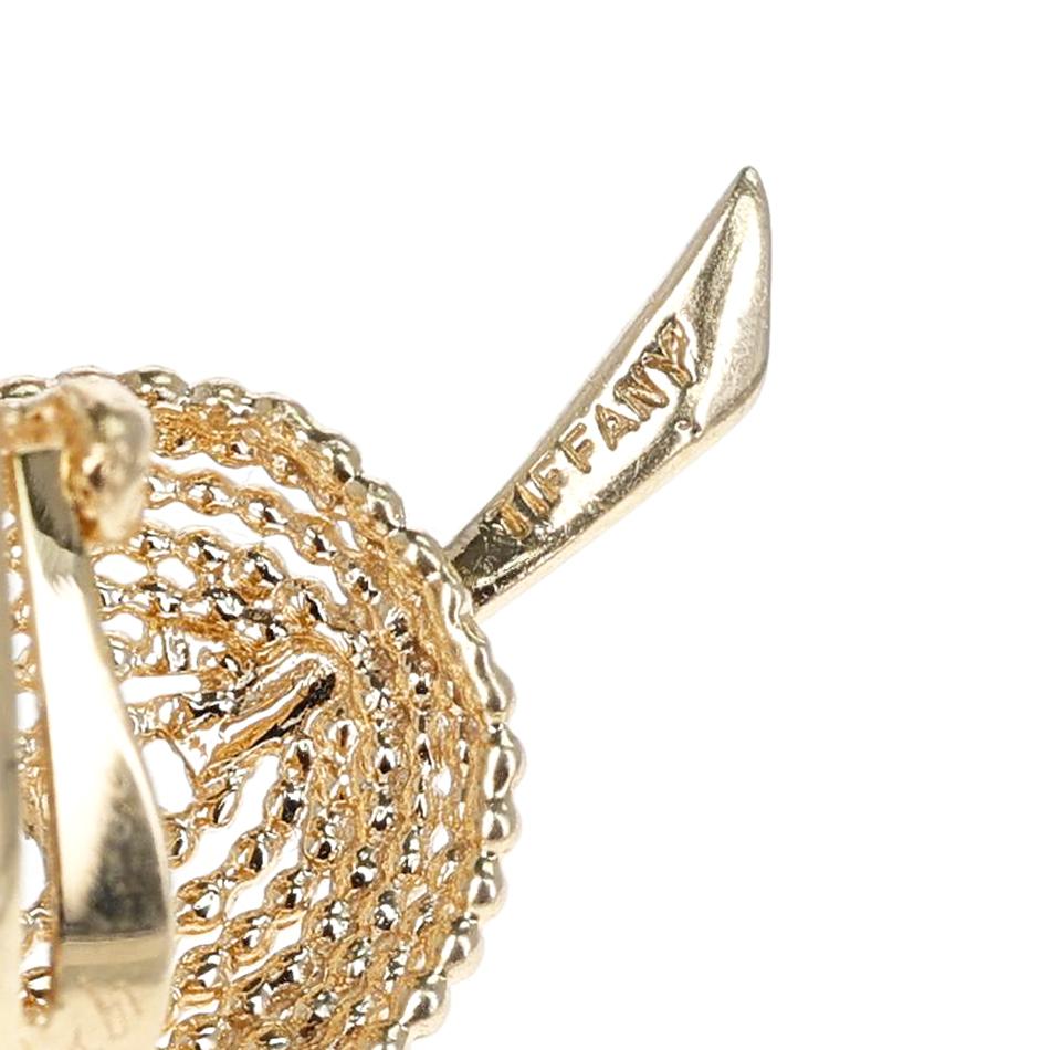 Tiffany & Co. Boucles d'oreilles feuille en or 14k et saphir, avec ornement Org. Boîte et coffret en vente 1