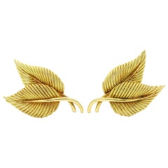 Antique Tiffany & Co. Leaf Clip-On Earrings