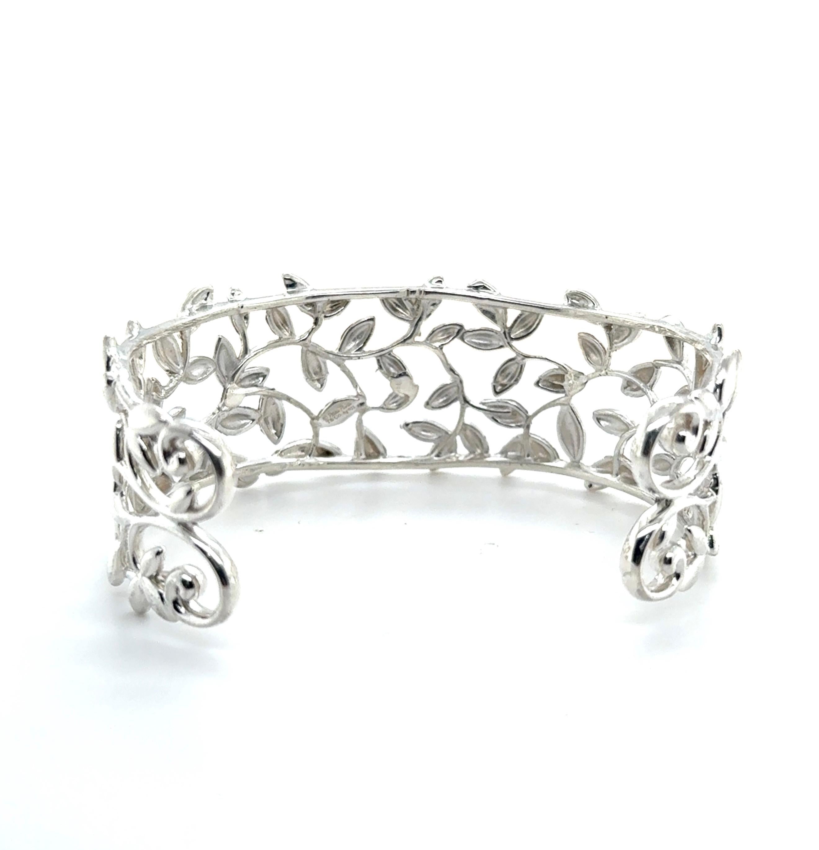 Tiffany & Co Leaf Cuff Bracelet By Elsa Peretti Sterling Silver Size 'M' Estate 4