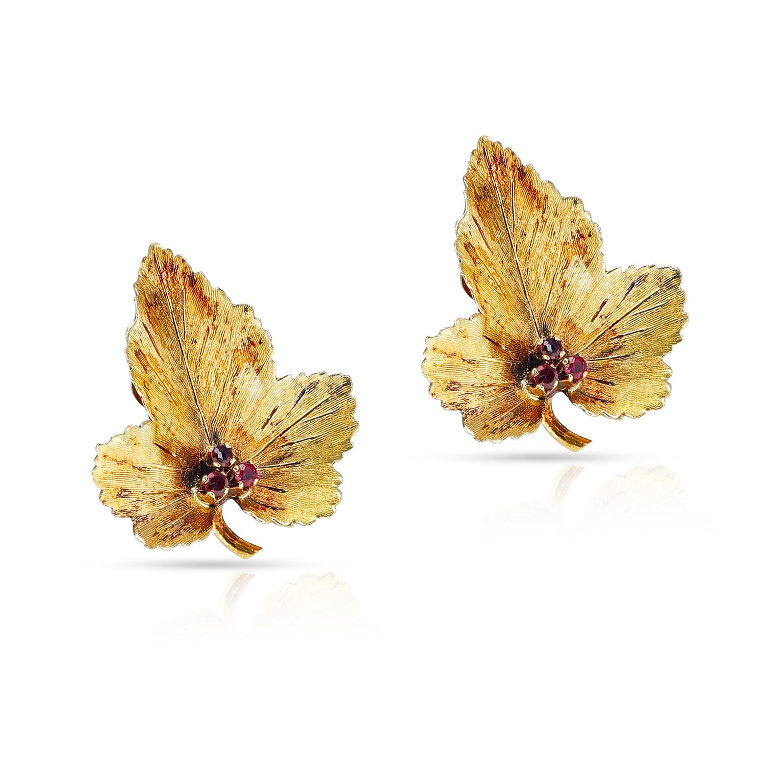 tiffany leaf earrings