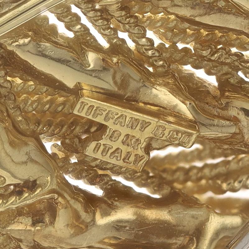 Tiffany & Co. Broche vintage à motif de feuilles en or jaune 18 carats Pour femmes en vente