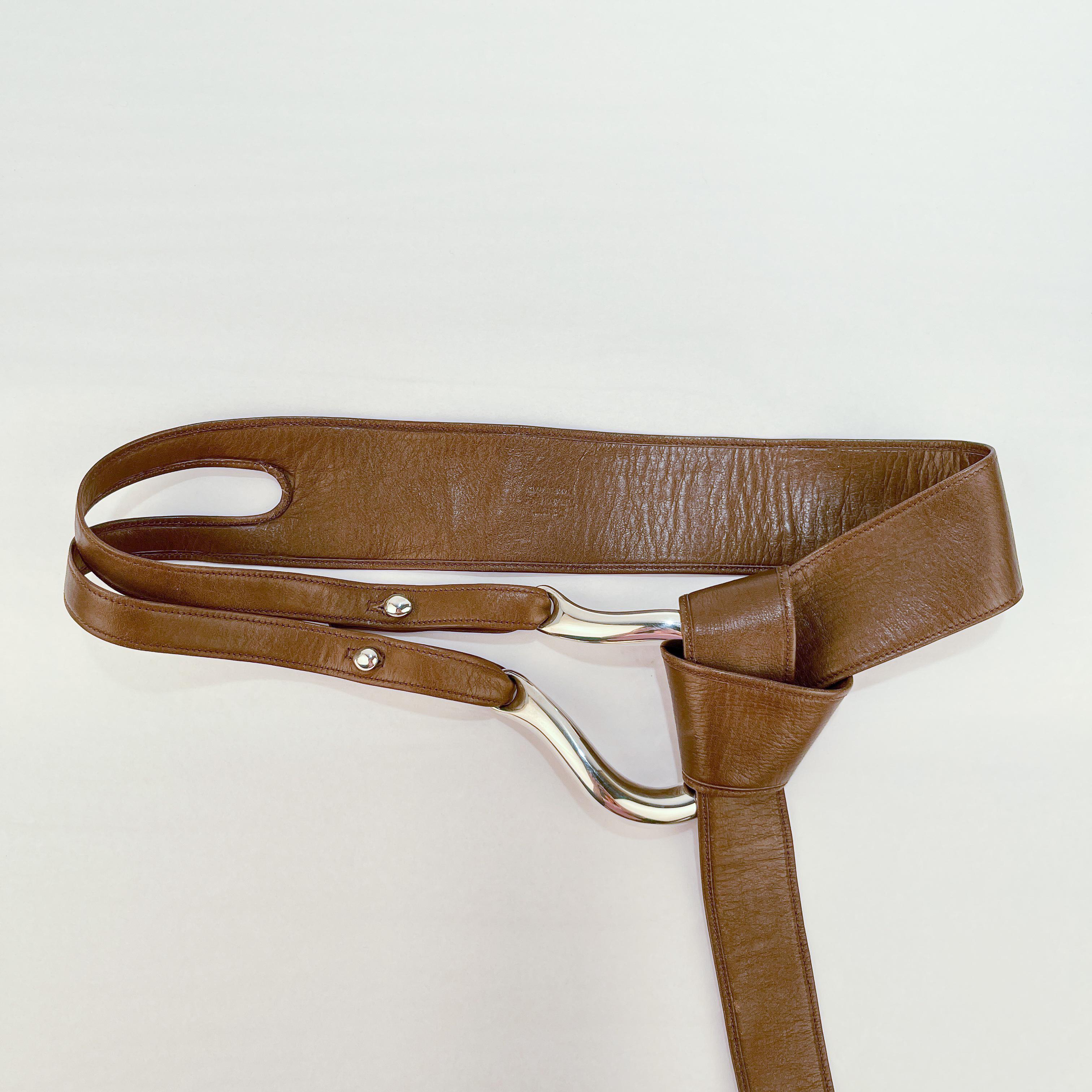 Tiffany & Co. Leather Belt & Sterling Silver Horse Buckle by Elsa Peretti 11