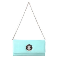 Tiffany & Co. Bolso de mano de piel con cadena en azul Tiffany