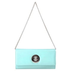 Tiffany & Co. Bolso de mano de piel con cadena en azul Tiffany